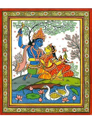 Graciously Adorned Radha Krishna in Nidhivan