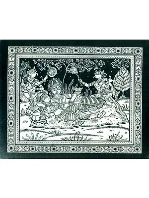 Lord Vishnu and Lakshmi Expressing their Loving Bond