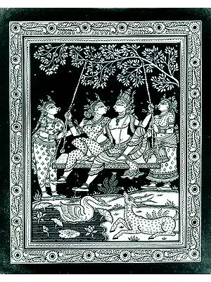 Radha Krishna on a Swing