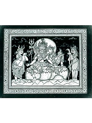 Lord Shiva in Meditaion as Parvati Playfully Disturb Him