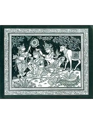 Krishna Combing his Beloved's Hair