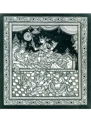 Gopies Witnessing the Fondness of Radha Krishna