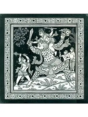 Krishna Trying to Kill the Keshi  Demon