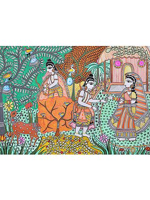 Rama Hunts the Golden Deer As Lakshmana Draws the Lakshman Rekha Around Sita