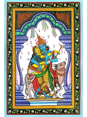 Radha and Krishna Engrossed in Love