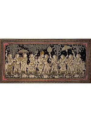 Radha and Krishna with Gopis in Attendance