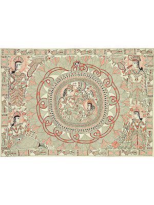 Shesha-shayi Vishnu Mandala with Four Incarnations of Vishnu (Shri Rama, Krishna, Matshya and Kurma)