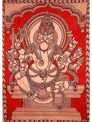 Simha-Ganapati (A Rare Depiction)