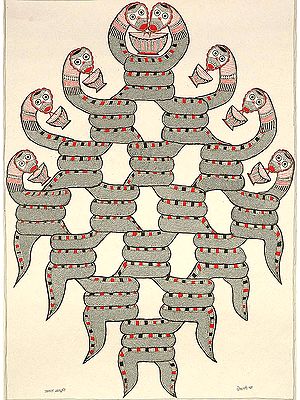 Snake Diagram for Worship on Nagapanchami Festival