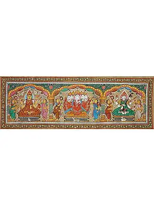 The Great Triad of Gaja Lakshmi, Ganesha and Saraswati