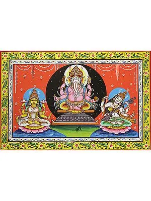 The Great Triad of Ganesha Lakshmi and Saraswati