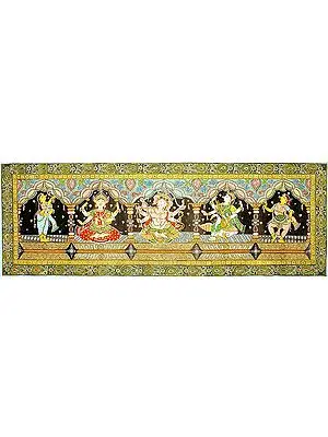 The Great Triad of Lakshmi, Ganesha and Saraswati with Attendants