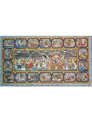 The Story of Krishna's Life (Scroll Painting)