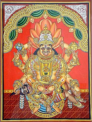 Vishnu as Narasimha Killing Hiranyakashyapu