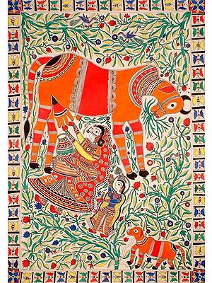 Yashoda Milking Cow for Krishna