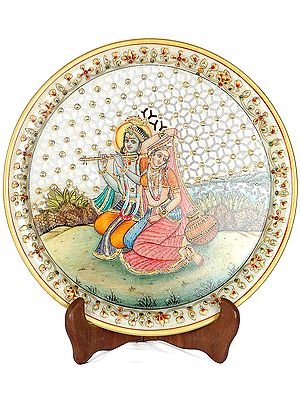 Fluting Krishna with Radha (With Lattice)