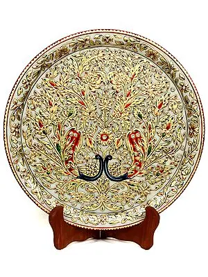 Foliate and Floral with Peacock Pair