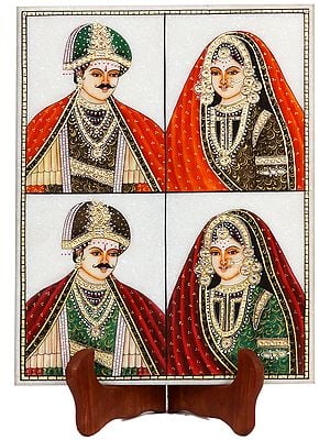 Two Pairs of Brides and Grooms