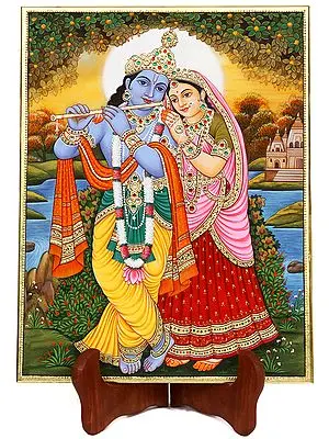Radha Krishna (Embossed Painting)