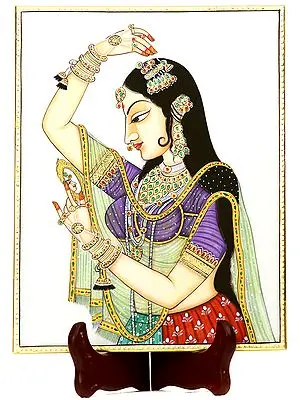 Lady Dressing Herself (Embossed Painting)