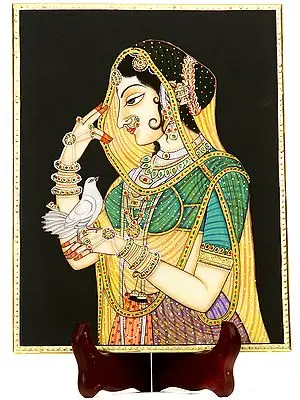 A Mughal Lady-In-Waiting And The Feathered Messenger