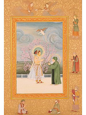 Prince Shahjahan Accepts a Wreath of Jewels from a Sufi