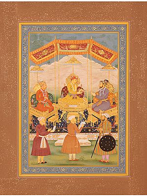 Akbar Handing Over to Shahjahan the Mughals’ Dynastic Crown