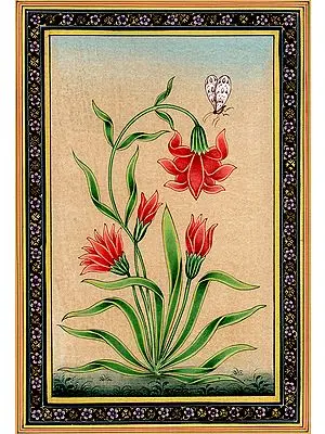 Mughal Flower with Butterfly