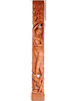 A Nepalese Temple Bracket Depicting The Goddess of Fertility