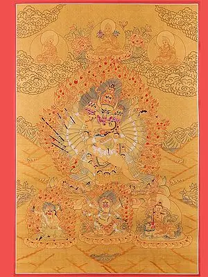 Yamantaka,The Destroyer of Death (Brocadeless Thangka)