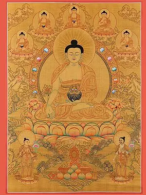 Medicine Lord Buddha  (Brocadeless Thangka)