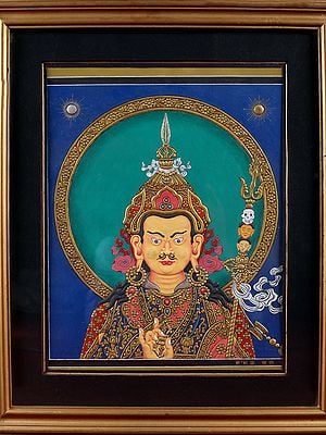 Newari Embossed Guru Padmasambhava Face (Brocadeless Thangka)