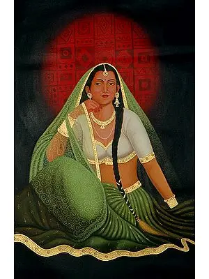 A Rajasthani Bride | Oil on Canvas