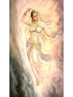 Painting of Apsara | Oil on Canvas