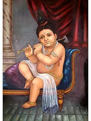 Bala Krishna Painting | Oil on Canvas