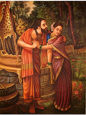 Dushyanta and Shakuntala (A Reproduction of Work by Raja Ravi Varma)