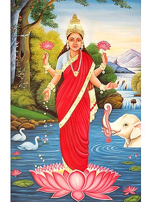 Goddess Lakshmi with Auspicious Elephant