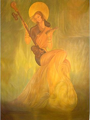 Goddess Saraswati in a Swan Sari
