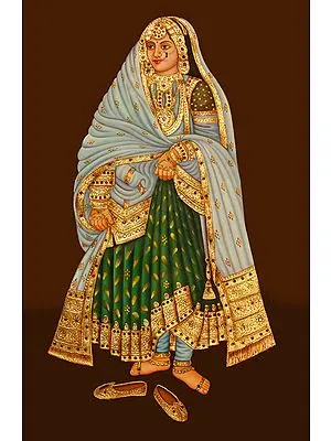 An Elaborately Dressed Nautch Girl | Oil on Canvas