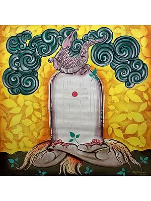 Shiva as Ling in Yogasana