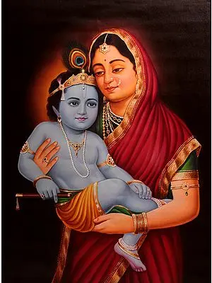 Baby Krishna in the Lap of Mother Yashoda