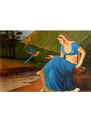 Lady with Parrots