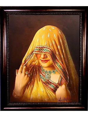 The Veiled Beauty (Framed Oil Painting)