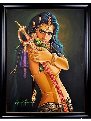 Lady with Sword (Framed)