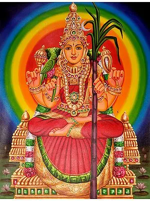 Goddess Lalita Oil Painting on Canvas