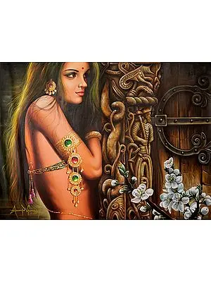 Desert-Skinned Beauty, Looking Out Her Door
