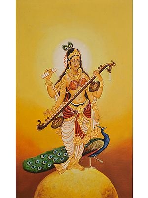 Goddess Saraswati Attracted by the Cosmic Rays of Sun