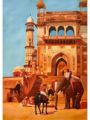 Life Goes On Afore The Gate Of Jama Masjid