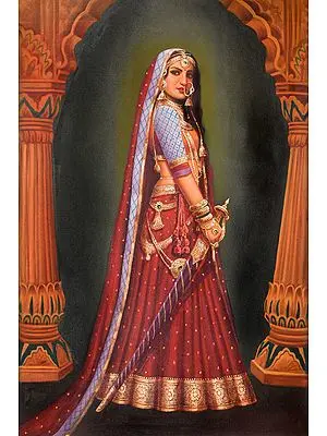 Lady with a Sword | Oil Painting on Canvas