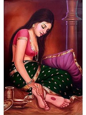 Young Maiden Paints Her Soles